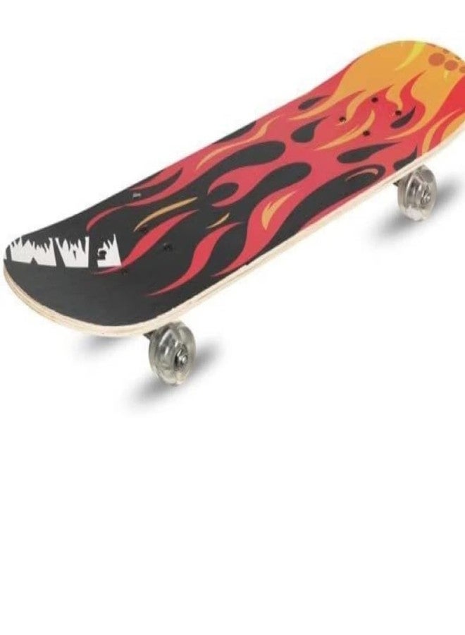 Ash & Roh Duck Fibre Skateboard: Beginner-Friendly Boards for All Ages - Featuring 80 Grit Grip Tape & Stylish Sticker Graphics (fire) - Image 2